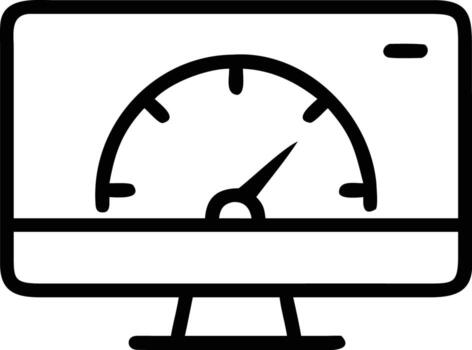 Speed test on computer monitor, connection performance illustration for design vector