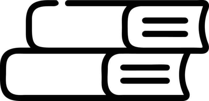 Stack of two books icon in simple outline style for educational designs vector