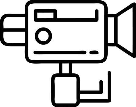 estilizado cámara ilustración con grabadora y encargarse de en sencillo contorno vector