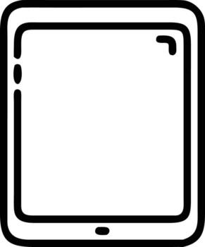 Tablet device in outline style for app and ui design vector