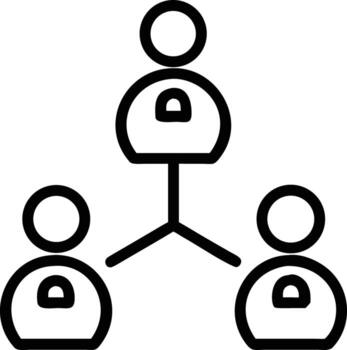 Teamwork flat illustration representing structure with people connected with lines vector