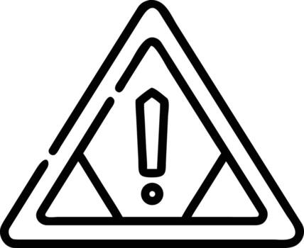 Triangle hazard sign icon with exclamation point outline style for resources vector