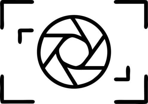 Black outline of focus camera frame, aperture icon for and creation vector