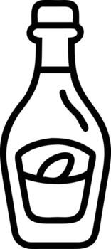 Bottle with sauce outline style illustration for culinary design and print vector
