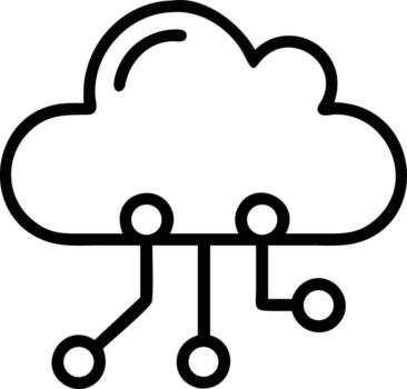 nube informática red conexión línea Arte estilo ilustración diseño vector