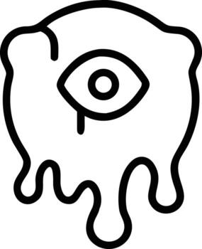 goteo contorno ojo con Siniestro vibraciones para Víspera de Todos los Santos diseños y huellas dactilares vector