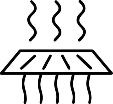Drying process icon outline with steam and surface for design projects vector