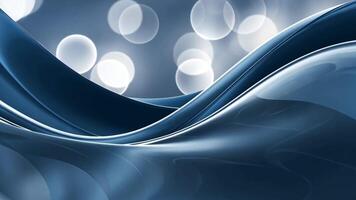 Abstract Blue Waves and Bokeh Lights Background With Smooth Movement video