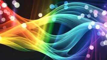 Colorful Abstract Waves Flow With Bokeh Lights Animation Background Design video