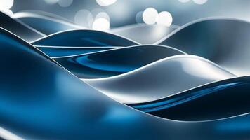 resumen azul y plata olas reflejar luz, creando un suave elegante antecedentes video