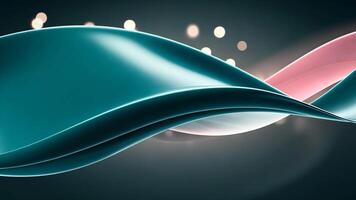 Abstract Flowing Waves of Blue and Pink With Bokeh Lights in the Background video