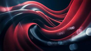 Abstract Red and Black Metallic Waves With Bokeh Background video