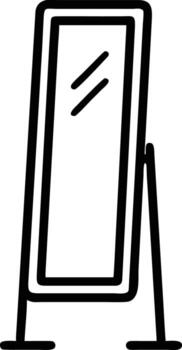 Fulllength mirror outline drawing with reflection lines for interior design projects and branding vector