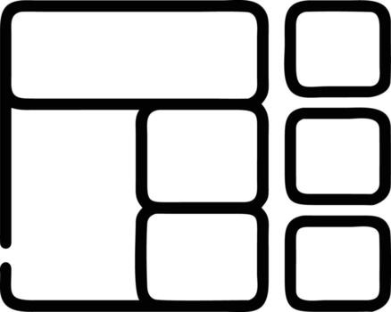 dibujado a mano diseño ilustración con múltiple contenido bloques y redondeado rincones para sitio web diseño vector