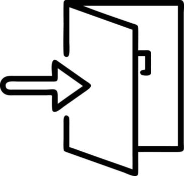 icon of entrance with arrow pointing into doorway in simple style vector