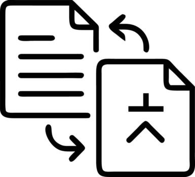 ilustración de documento reemplazo, archivo transferir, o datos migración en sencillo contorno estilo vector