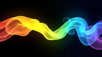 kleurrijk abstract rook stromen aan de overkant de donker achtergrond, creëren een rustgevend beweging video