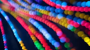 colorato raggiante luci la creazione di astratto modelli e un' sfocato effetto a notte video