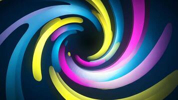 färgrik virvla runt mönster abstrakt bakgrund animering slinga på natt video