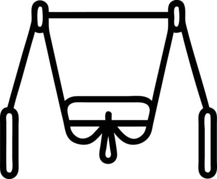 Minimalist child swing icon with lines, for playground design and illustrations vector