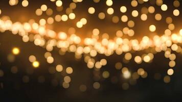 gyllene sträng lampor gnistra och glöd, skapande en värma och festlig atmosfär video