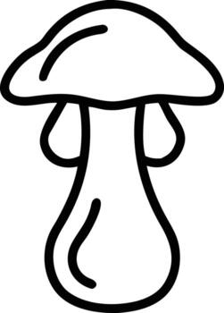 Mushroom outline illustration with thick stroke for web design and printing vector