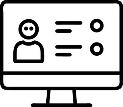 cuenta perfil en escritorio computadora pantalla con usuario datos en línea Arte estilo vector