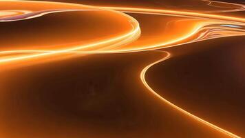 Abstract Orange Curves and Lines Flowing in Dynamic Motion, 3D Rendering video