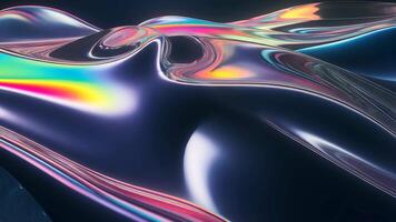 Abstract Iridescent Liquid Surface Creating a Wavy Pattern and Reflections video