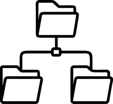 Folder structure line art, directory organization illustration design element vector