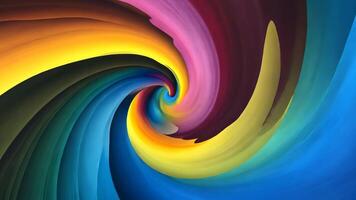 abstrakt regnbåge Färg Vinka design virvlar i en spiral med ljus och skugga video