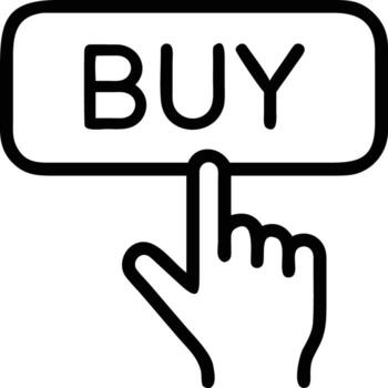 Hand cursor clicking on the buy button icon in the illustration format vector