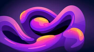 abstrato líquido roxa Formato dentro movimento com luminoso gradientes dentro Sombrio espaço video