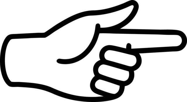 Hand with pointing finger , icon illustration, direction indicator, simple style vector