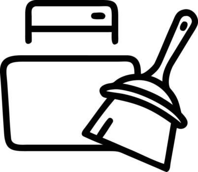 contorno estilo de servidor estante con cepillo para sistema limpiar vector