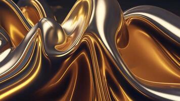 abstrakt gyllene vågor formning böljande former skapa en slät, glansig yta video