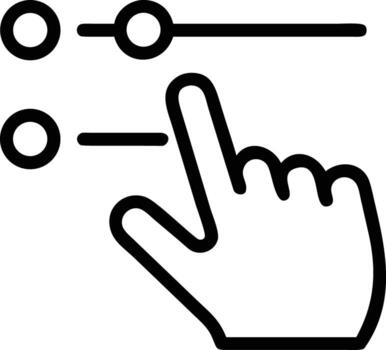 Delgado línea estilo mano conmovedor ajustes icono, igualada ajustamiento controlar vector