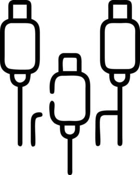 USB port outline icon set for user interface design elements vector