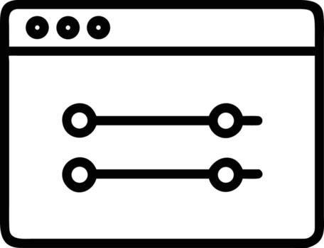 Window with slider controls icon for user interface design vector