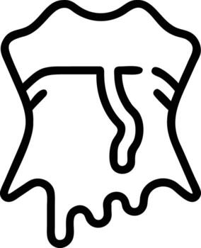 Abstract silhouette of melting object with drips in outline style vector