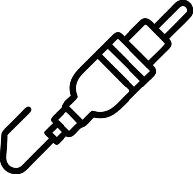 Audio jack connector in simple outline style for interface design projects vector