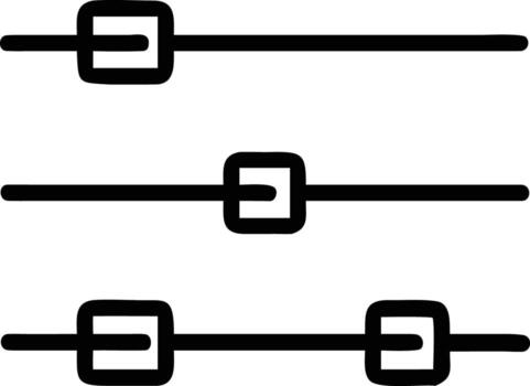 Black Adjustment Sliders Hand Drawn UI Element for Design vector