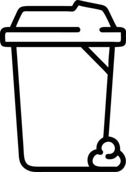 Disposable coffee cup with foam outline for print and ui design vector