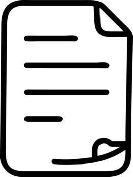 Document icon with text in simple black line art style vector