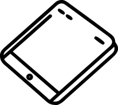Flat tablet device line art icon, mobile gadget simple outline vector
