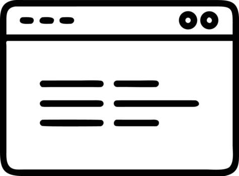 ilustración de sencillo navegador ventana icono en negro línea estilo vector