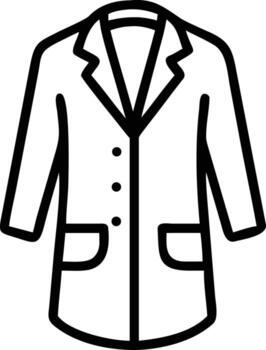Lab coat with pockets and buttons in simple outline style vector