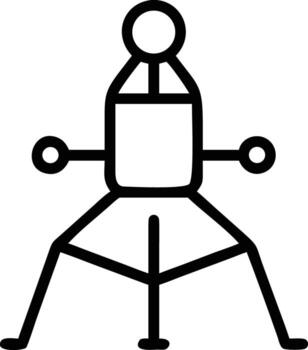 Lunar module landing icon in outline style for space exploration projects vector
