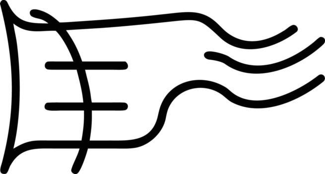 Minimalist stylized flag with three horizontal bars and flowing lines vector