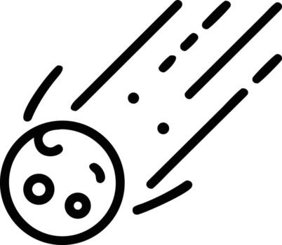 contorno dibujo de asteroide con cráteres y sendero en el minimalista estilo para diseño proyectos vector